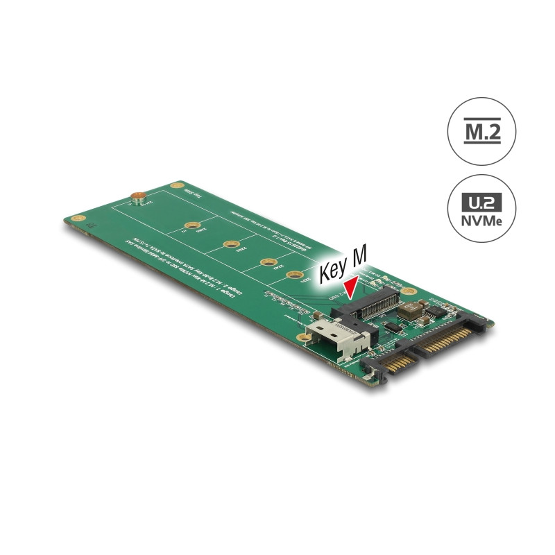 Delock U.2 SFF-8654 oder SATA Konverter zu 1 x M.2 Key M Slot