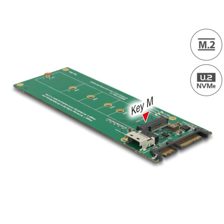 Delock U.2 SFF-8654 oder SATA Konverter zu 1 x M.2 Key M Slot