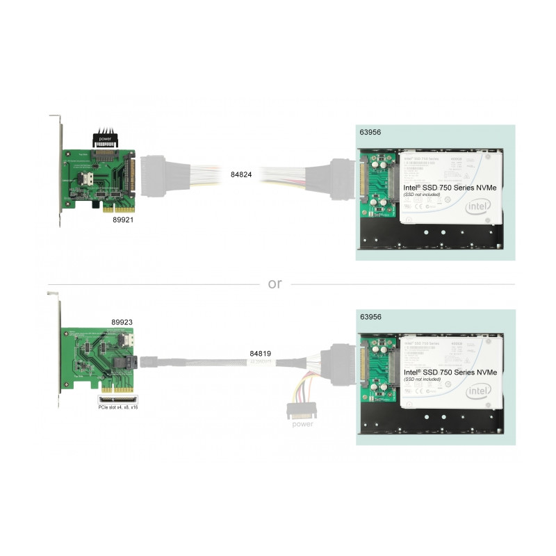 Delock Konverter U.2 SFF-8639 zu U.2 SFF-8639 mit 3.5″ Rahmen