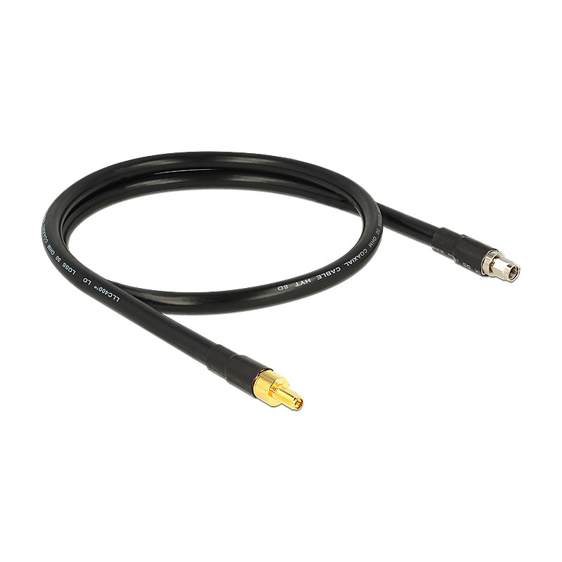Delock Antennenkabel RP-SMA Stecker - RP-SMA Buchse CFD400 LLC400 1 m low loss