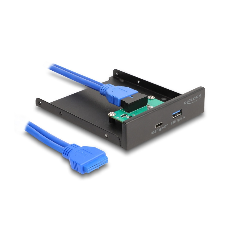 Delock Front Panel 3.5" USB 5 Gbps 1 x USB Type-C™ + 1 x USB Typ-A