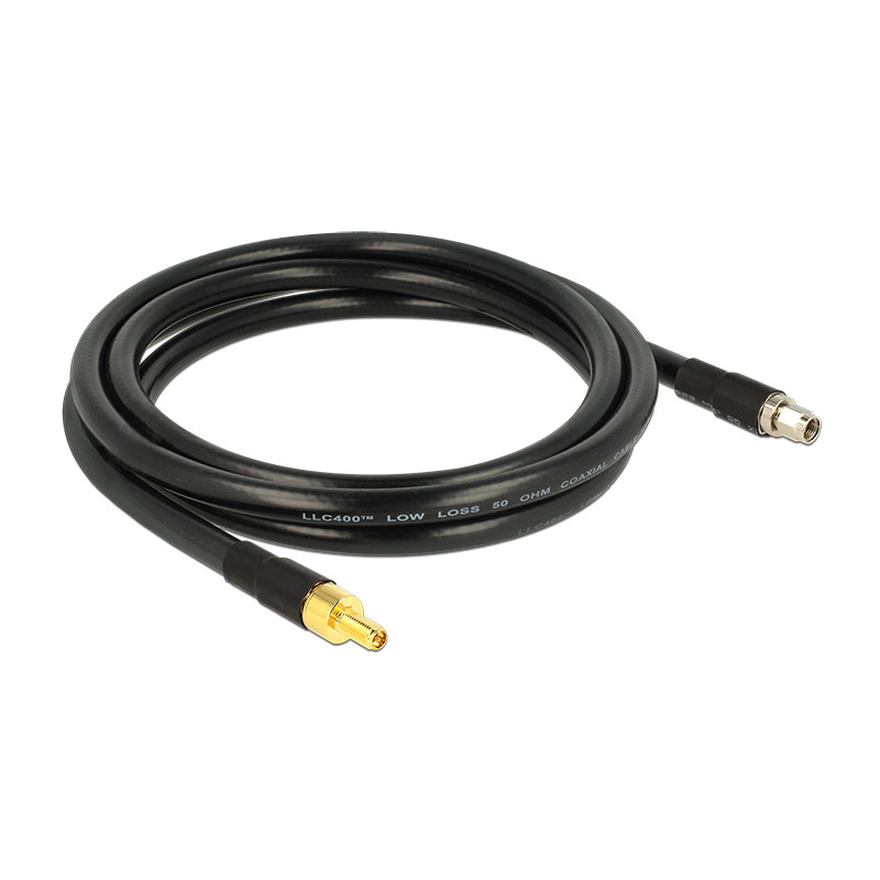 Delock Antennenkabel RP-SMA Stecker - RP-SMA Buchse CFD400 LLC400 2 m low loss