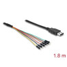Delock Konverter USB 2.0 Typ-A zu UART TTL (5 V) Schnittstelle mit 6 x Pfostenstecker TX/RX/CTS/RTS und 5 V Ausgangsspannung 1,8