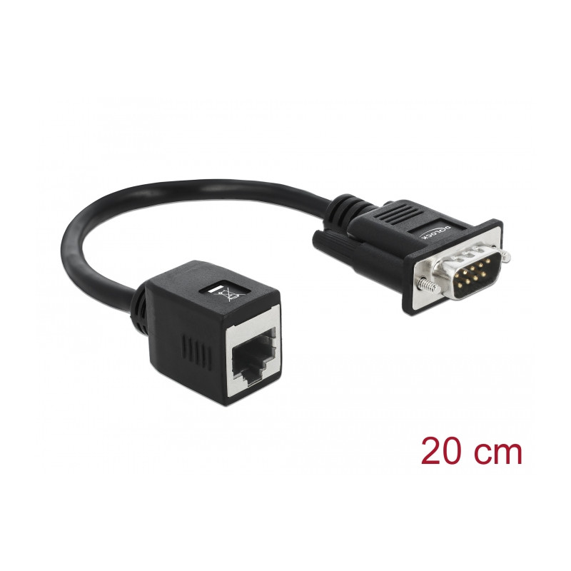 Delock Seriell RS-232/422/485 Adapter DB9 Stecker zu RJ45 Buchse