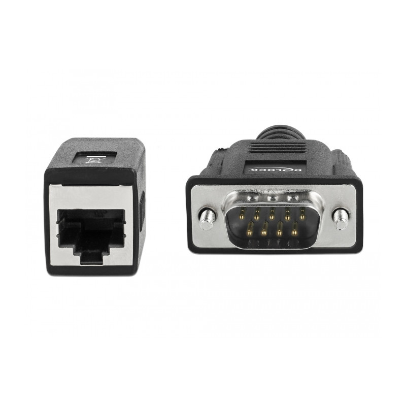 Delock Seriell RS-232/422/485 Adapter DB9 Stecker zu RJ45 Buchse