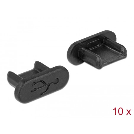 Delock Staubschutz für USB 2.0 Micro-B Buchse ohne Griff 10 Stück schwarz