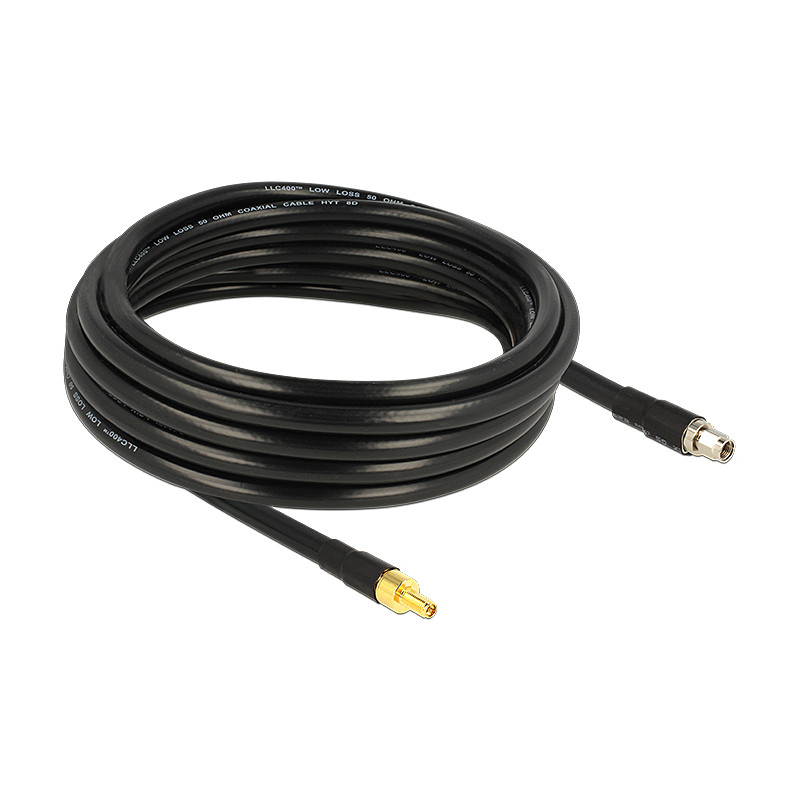 Delock Antennenkabel RP-SMA Stecker - RP-SMA Buchse CFD400 LLC400 5 m low loss