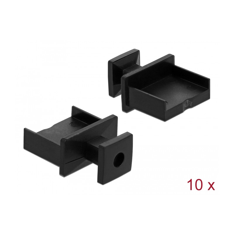 Delock Staubschutz für USB Typ-A Buchse mit Griff 10 Stück schwarz
