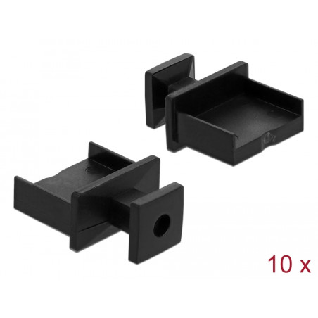Delock Staubschutz für USB Typ-A Buchse mit Griff 10 Stück schwarz