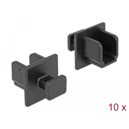Delock Staubschutz für USB 3.0 Typ-B Buchse mit Griff 10 Stück schwarz