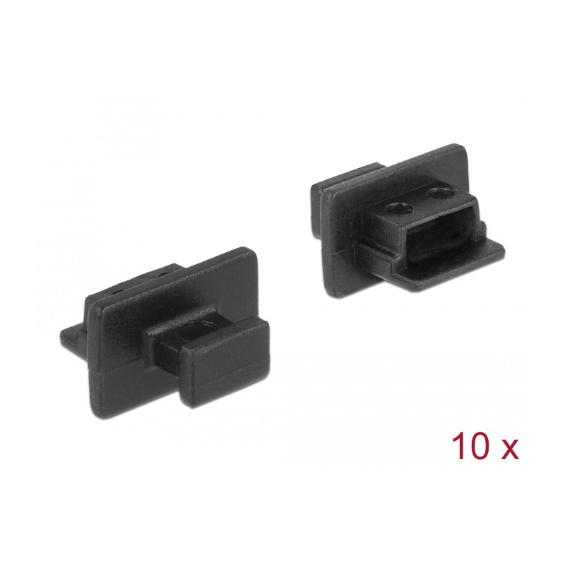 Delock Staubschutz für USB 2.0 Typ Mini-B Buchse mit Griff 10 Stück schwarz