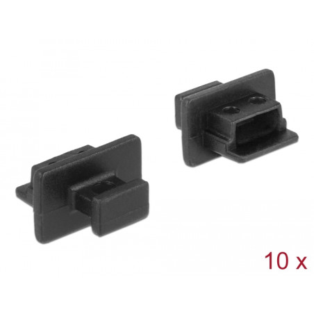 Delock Staubschutz für USB 2.0 Typ Mini-B Buchse mit Griff 10 Stück schwarz