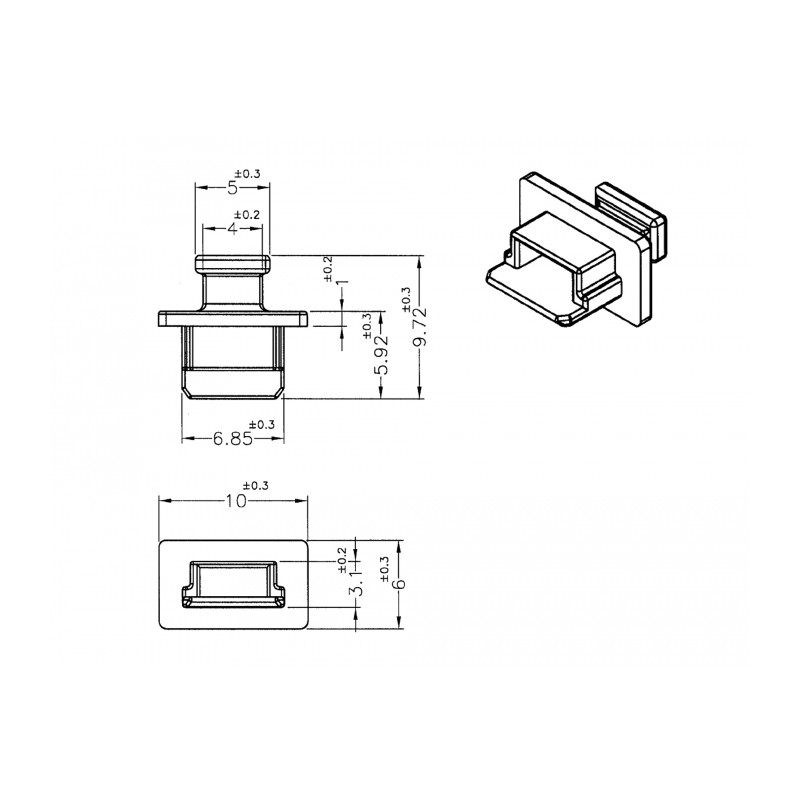 Delock Staubschutz für USB 2.0 Typ Mini-B Buchse mit Griff 10 Stück schwarz