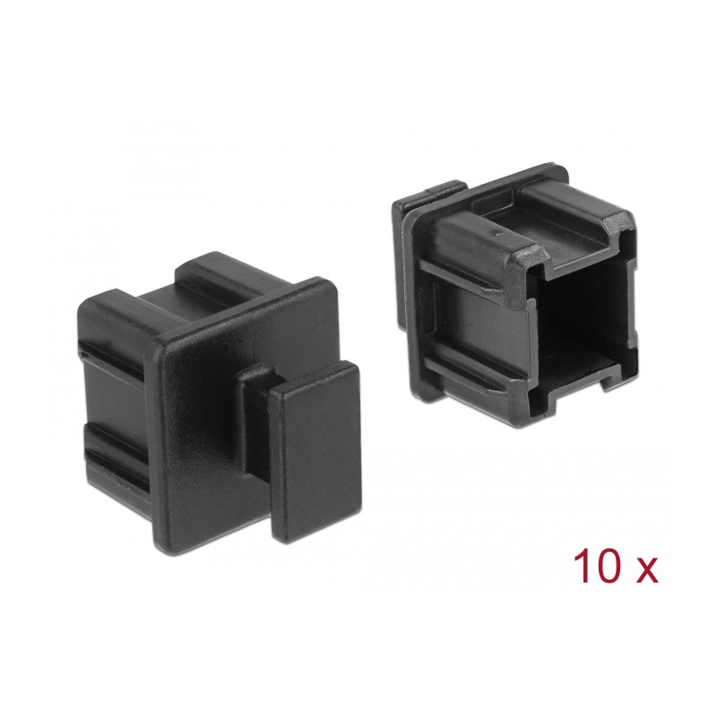 Delock Staubschutz für Mini SAS HD SFF 8644 Buchse mit Griff 10 Stück schwarz