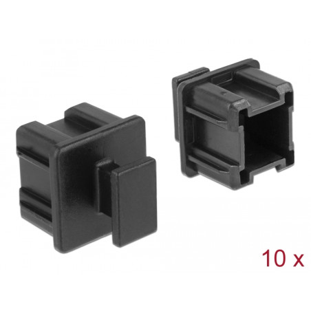 Delock Staubschutz für Mini SAS HD SFF 8644 Buchse mit Griff 10 Stück schwarz
