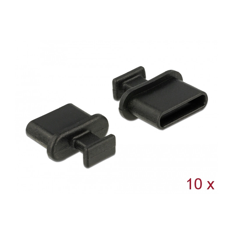 Delock Staubschutz für USB Type-C™ Buchse mit Griff 10 Stück schwarz