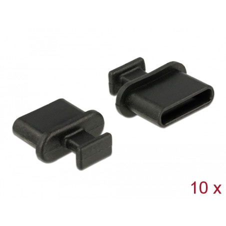 Delock Staubschutz für USB Type-C™ Buchse mit Griff 10 Stück schwarz