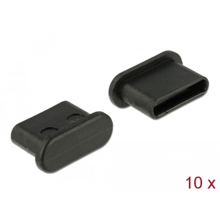 Delock Staubschutz für USB Type-C™ Buchse ohne Griff 10 Stück schwarz