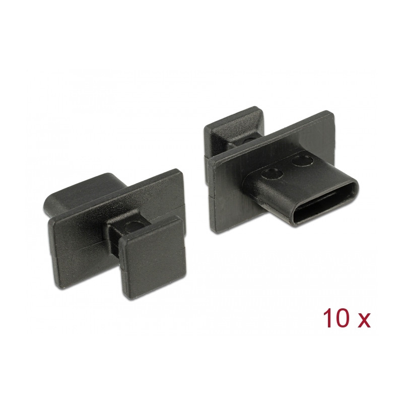 Delock Staubschutz für USB Type-C™ Buchse mit großem Griff 10 Stück schwarz