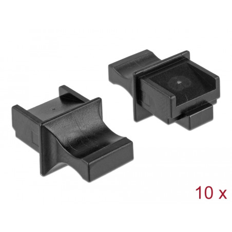 Delock Staubschutz für RJ45 Buchse mit Griff 10 Stück schwarz