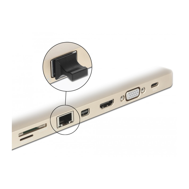 Delock Staubschutz für RJ45 Buchse mit Griff 10 Stück schwarz