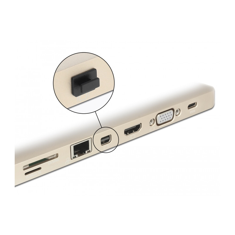 Delock Staubschutz für mini DisplayPort Buchse mit Griff 10 Stück schwarz
