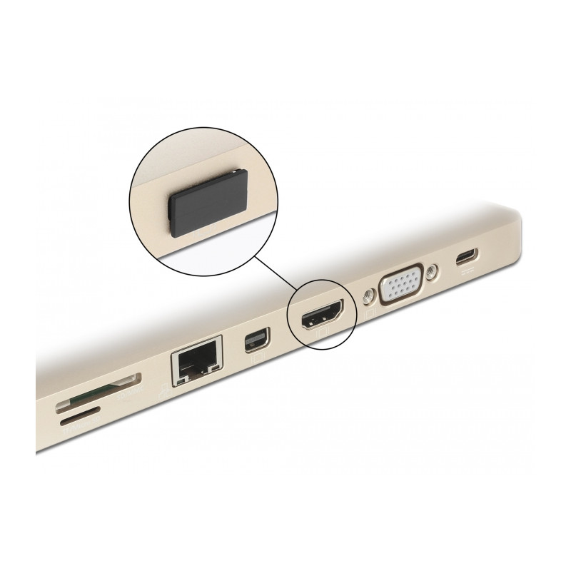 Delock Staubschutz für HDMI A Buchse ohne Griff 10 Stück schwarz