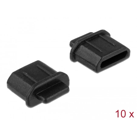 Delock Staubschutz für HDMI micro-D Buchse mit Griff 10 Stück schwarz