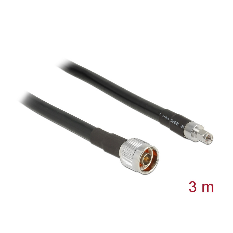 Delock Antennenkabel N Stecker - RP-SMA Stecker CFD400 LLC400 3 m low loss