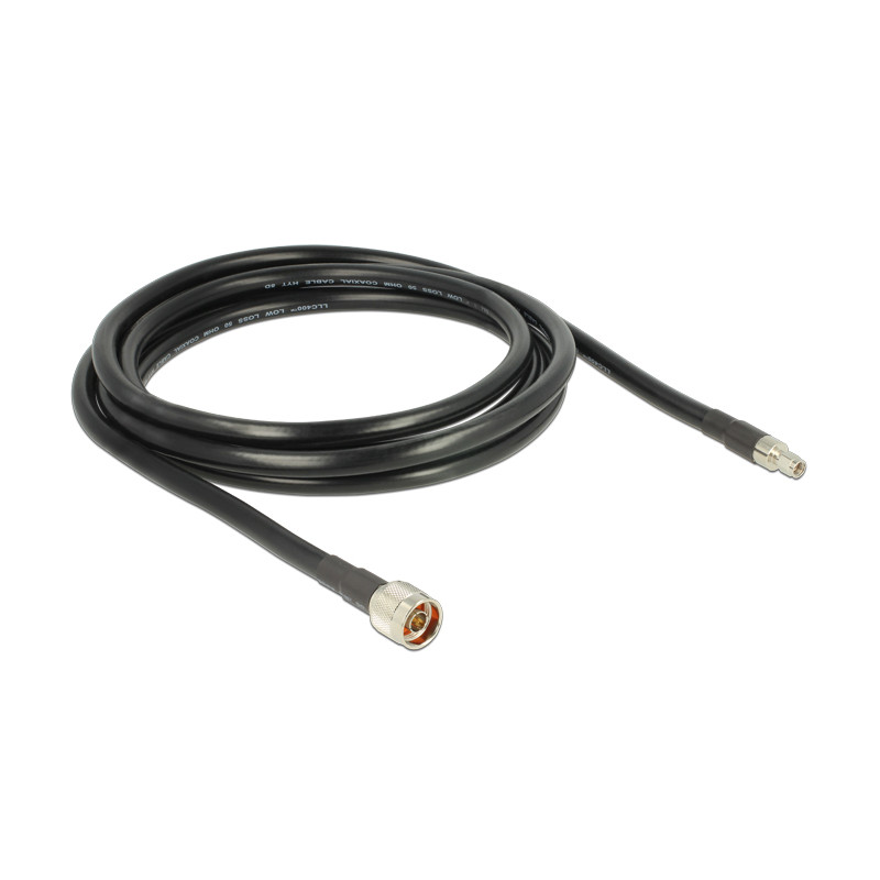Delock Antennenkabel N Stecker - RP-SMA Stecker CFD400 LLC400 3 m low loss