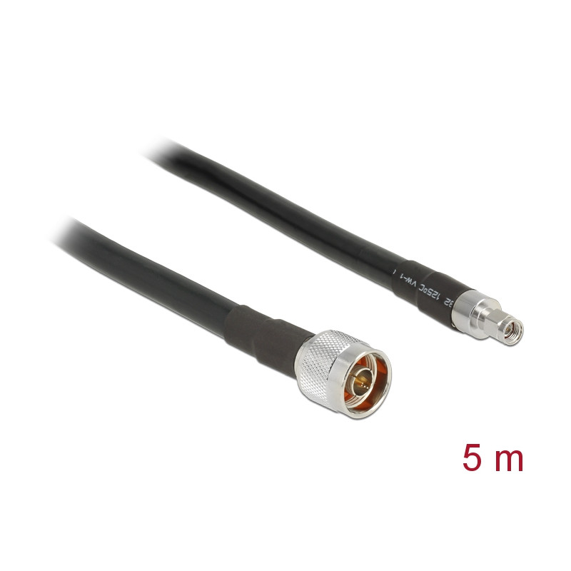 Delock Antennenkabel N Stecker - RP-SMA Stecker CFD400 LLC400 5 m low loss