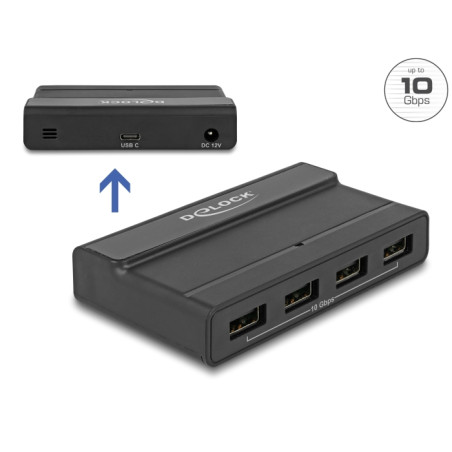 Delock Externer USB 4 Port Hub mit 10 Gbps