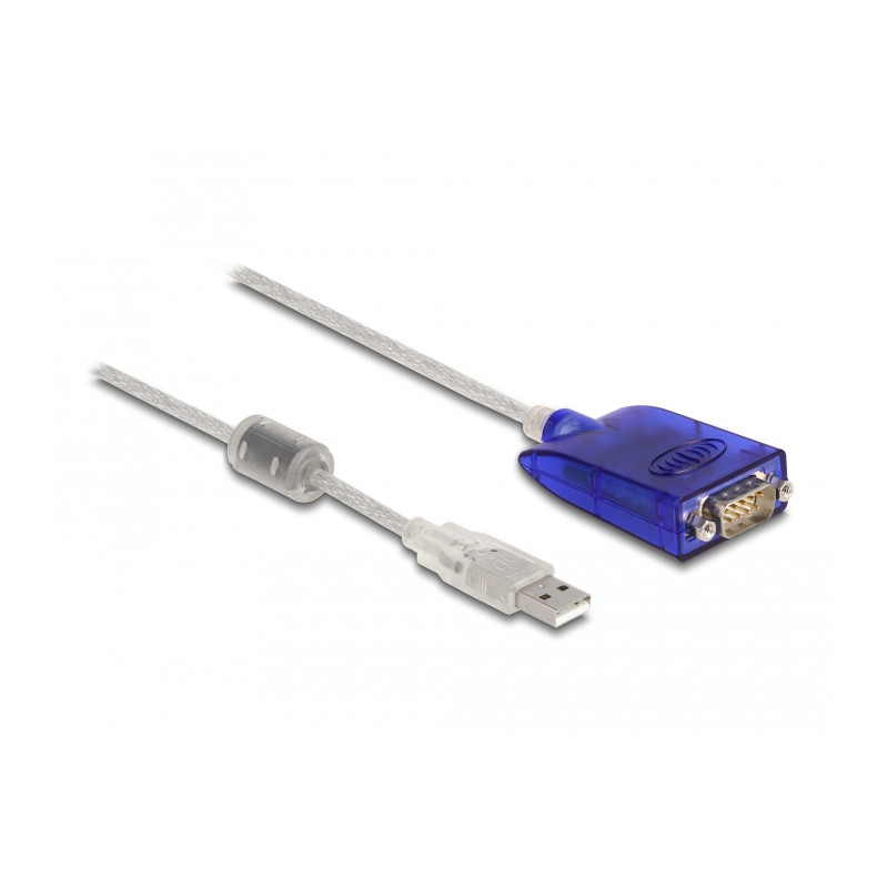 Delock Adapter USB Typ-A zu Seriell RS-422/485 DB9 mit Überspannungsschutz 600 W und erweiterter Temperaturbereich