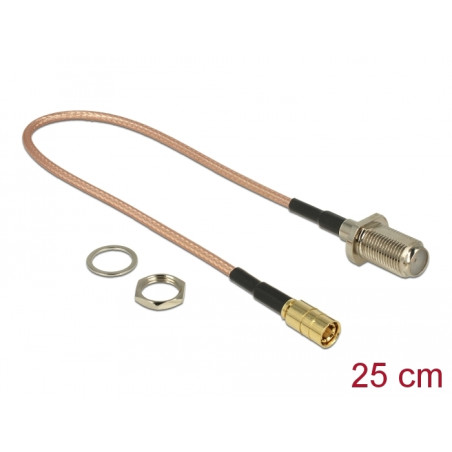 Delock Antennenkabel F Buchse zum Einbau - SMB Stecker RG-316 25 cm