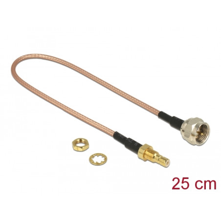 Delock Antennenkabel F Stecker - SMB Buchse zum Einbau RG-316 25 cm