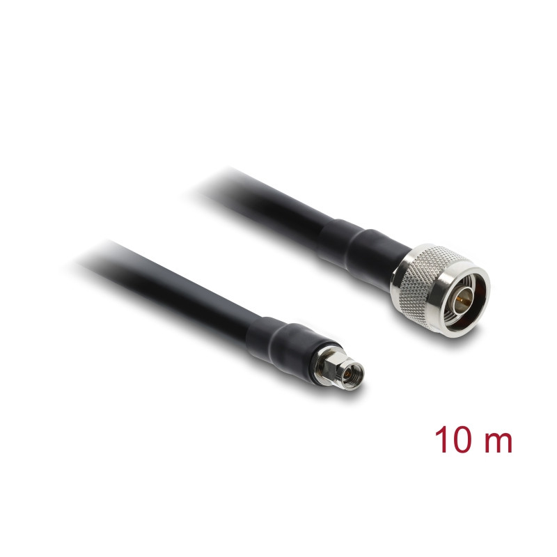 Delock Antennenkabel N Stecker - RP-SMA Stecker CFD400 LLC400 10 m low loss