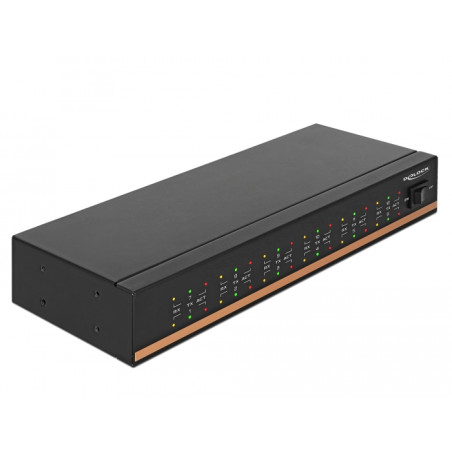 Delock USB 2.0 auf 12 Port Seriell RS-232 Hub mit Überspannungsschutz und erweitertem Temperaturbereich