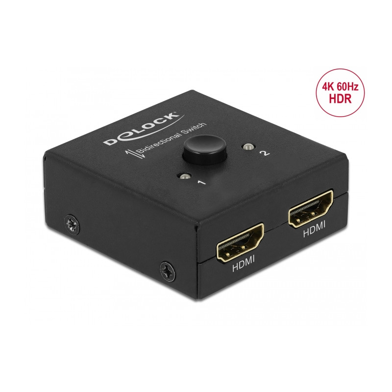Delock HDMI 2 - 1 Umschalter bidirektional 4K 60 Hz kompakt