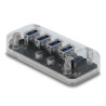 Delock Externer USB 5 Gbps Hub mit 4 Ports transparent