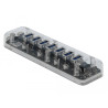 Delock Externer USB 3.0 Hub mit 7 Ports transparent
