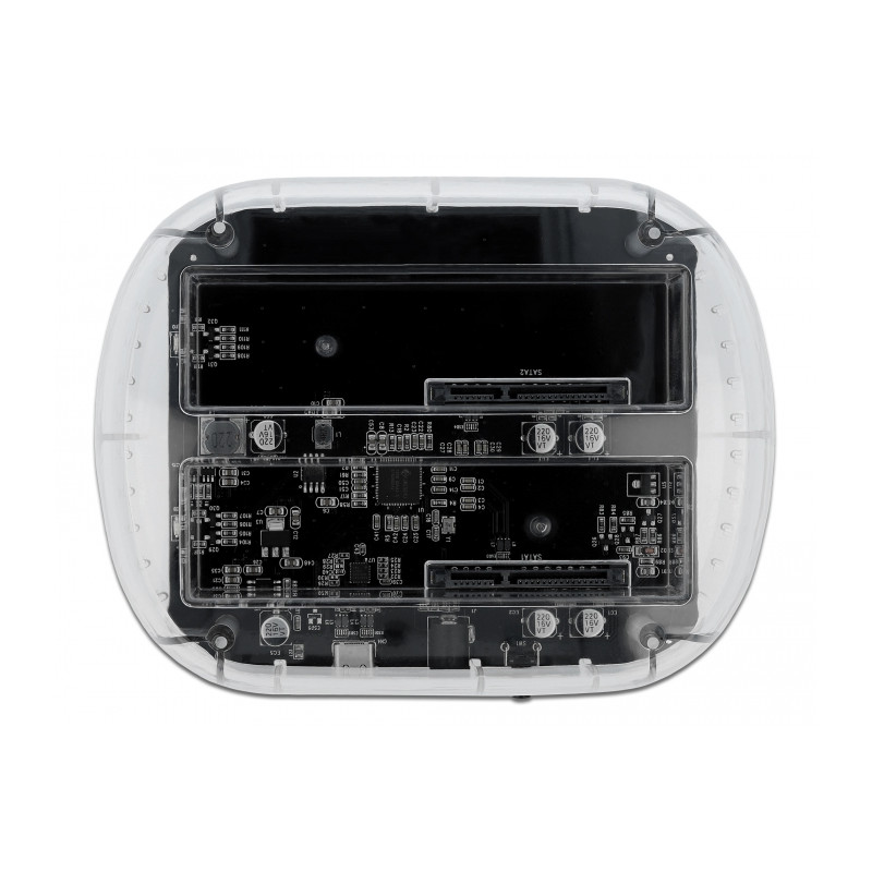 Delock USB Type-C™ Dockingstation für 2 x SATA HDD / SSD transparent