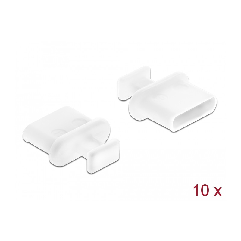 Delock Staubschutz für USB Type-C™ Buchse mit Griff 10 Stück weiß