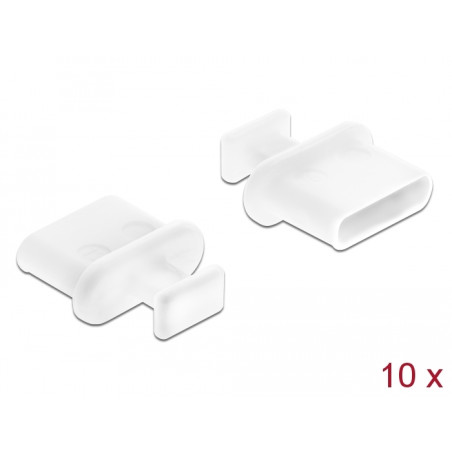 Delock Staubschutz für USB Type-C™ Buchse mit Griff 10 Stück weiß