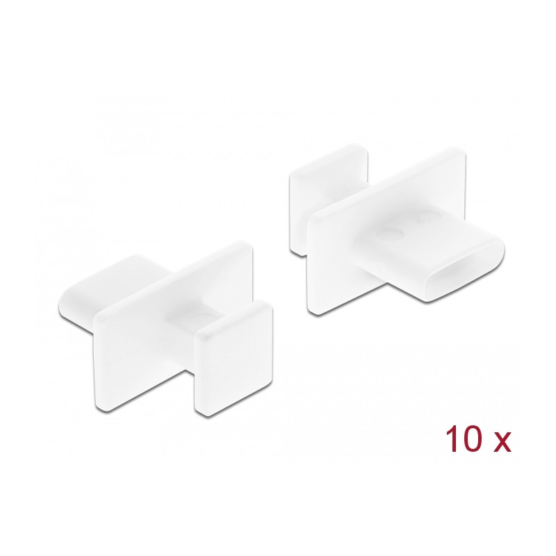 Delock Staubschutz für USB Type-C™ Buchse mit großem Griff 10 Stück weiß