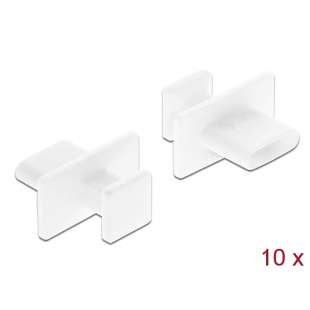 Delock Staubschutz für USB Type-C™ Buchse mit großem Griff 10 Stück weiß