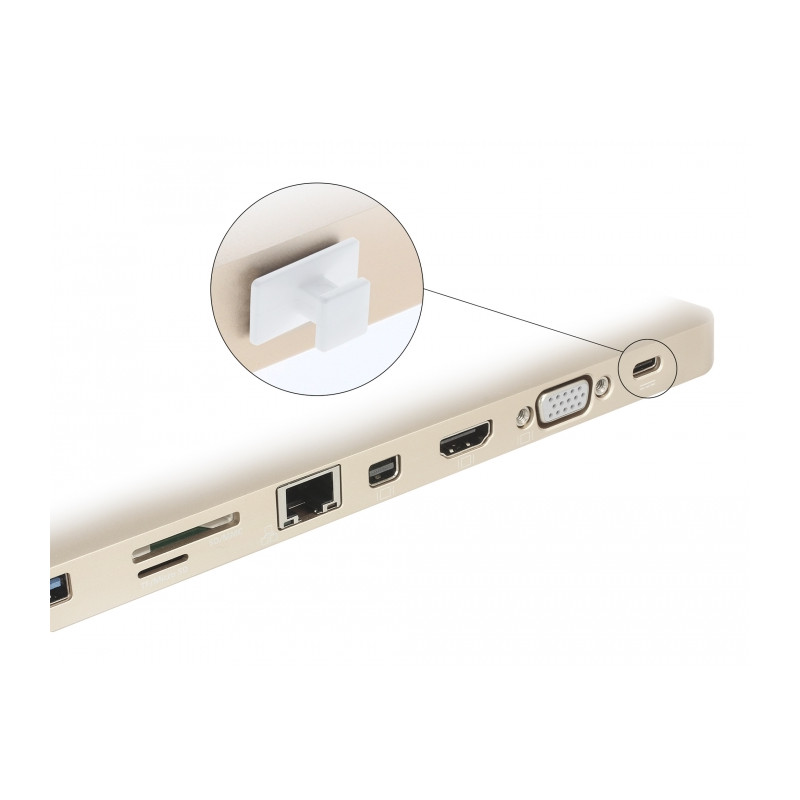 Delock Staubschutz für USB Type-C™ Buchse mit großem Griff 10 Stück weiß