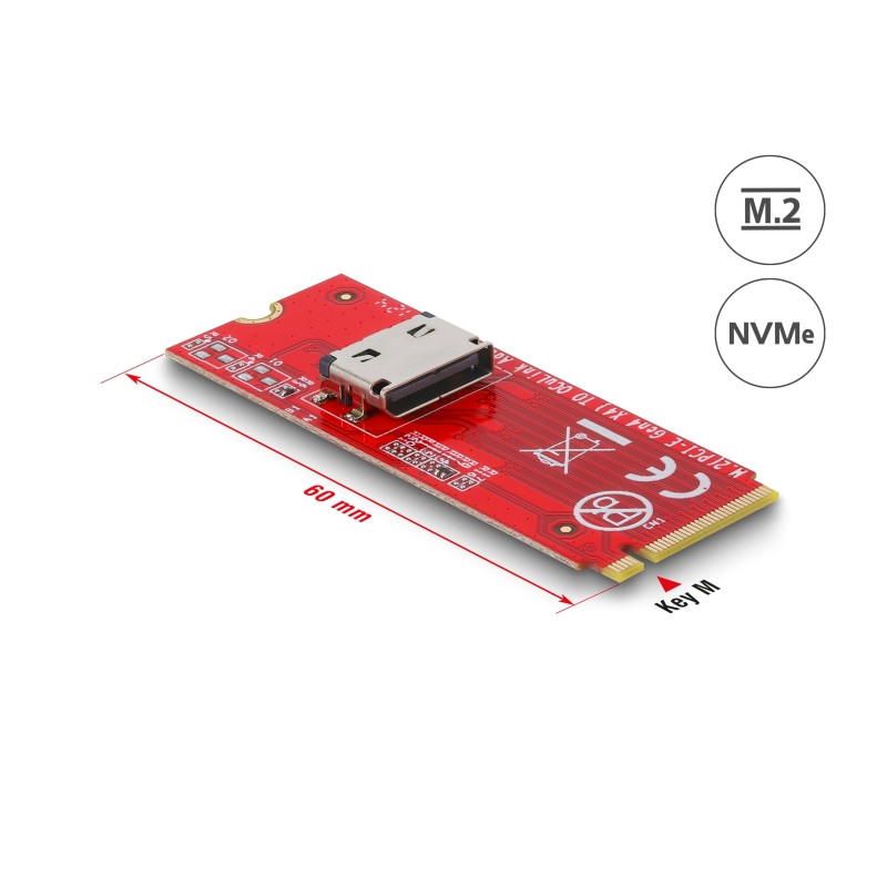 Delock M.2 Key M zu 1 x OCuLink SFF-8612 Konverter