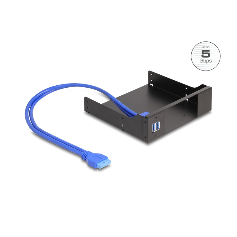 Delock 5.25″ Metall Einbaurahmen für Slim Bay Wechselrahmen mit USB 5 Gbps Hub