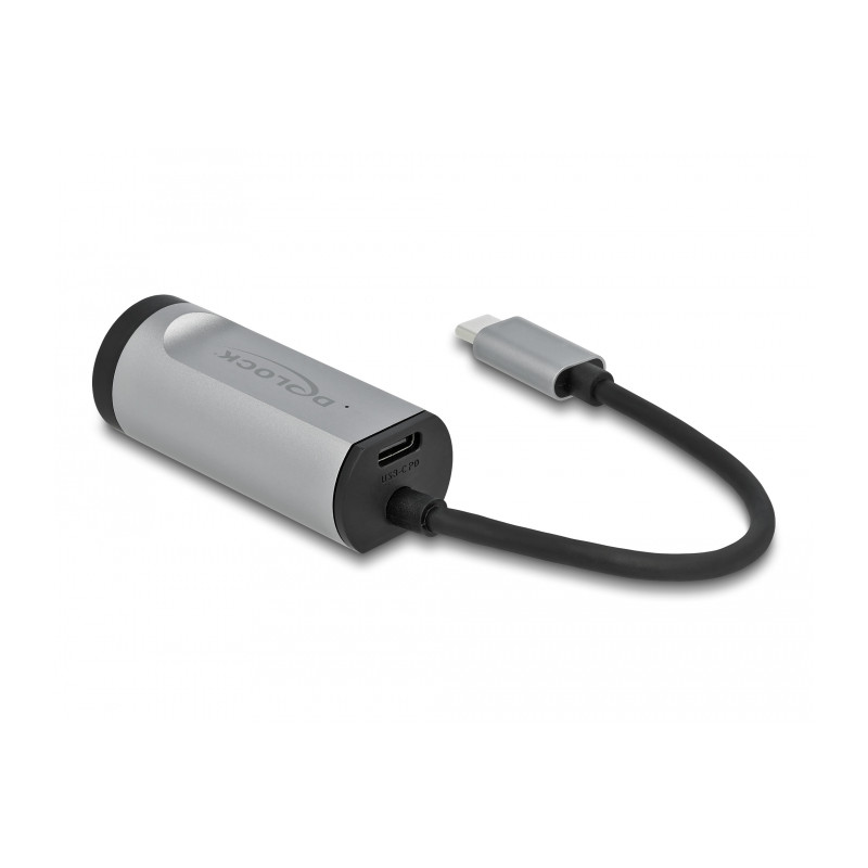 Delock USB Type-C™ Adapter zu Gigabit LAN mit Power Delivery Anschluss grau