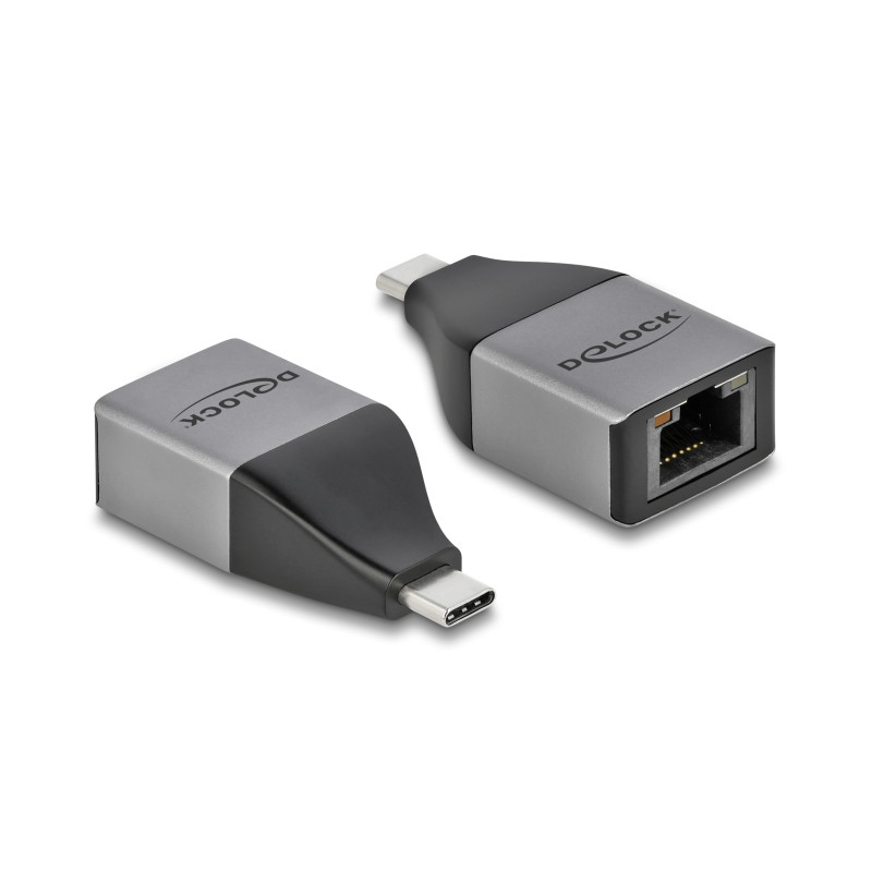 Delock USB Type-C™ Adapter zu Gigabit LAN 10/100/1000 Mbps – kompaktes Design